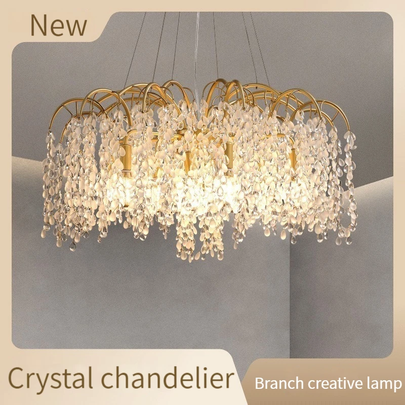 

American Luxury Crystal Ceiling Chandelier Modern Lustre Living Dining Bedroom Hanging Lamp Hotel Hall Home Decor Pendant Lights