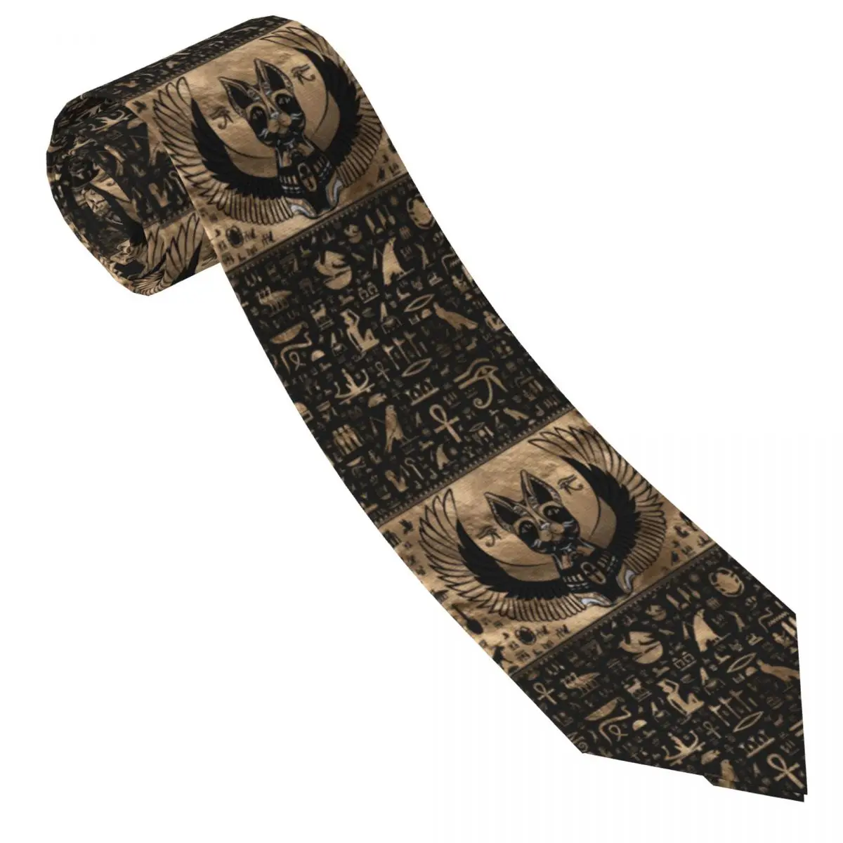 Custom Egyptian Cat Goddess Bastet Fashion Tie Mens Mens Suit Tie Ancient Egypt Symbol For Thanksgiving Day