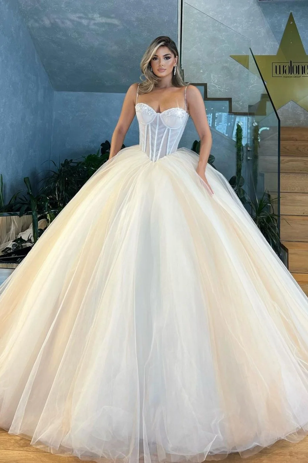 Funyue – Robe De Mariée Princesse avec bretelles et corsage à perles pour femmes, tenue De Mariée arabe dubaï, 2023