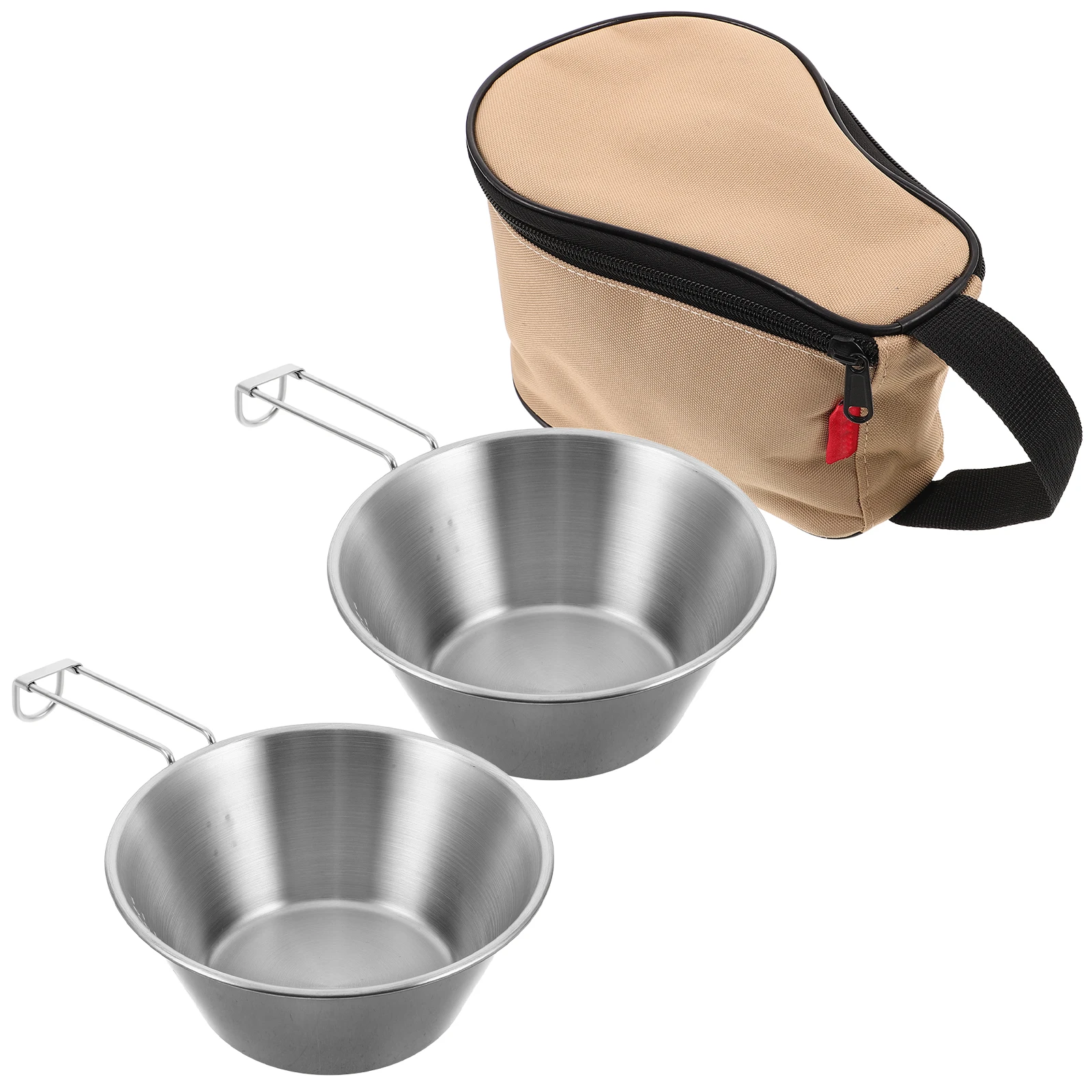 

1 Set Stainless Steel Camping Bowl Set 500Ml Foldable Outdoor Tableware For Backpacking Picnic Hiking Bbq Collapsible Soup Bowls