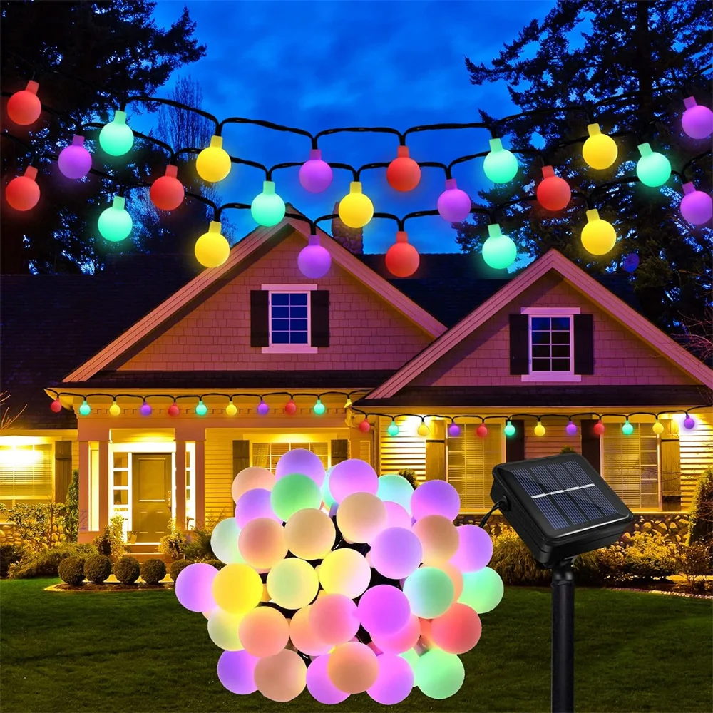 

Solar String Lights Outdoor 200LED Solar Fairy Lights Waterproof with 8 Modes Solar Garden Lights Globe Lighting Decoration 453