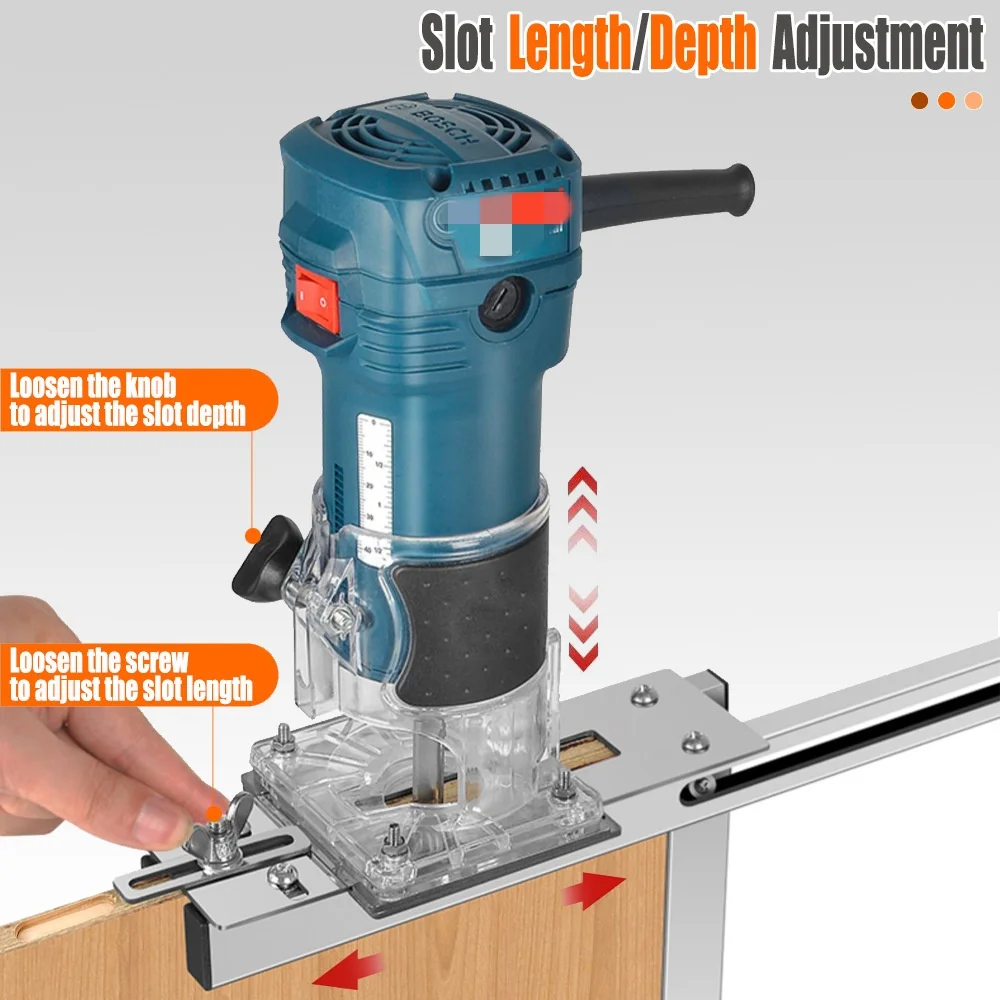 2-in-1 Slotting & Positioning Bracket – Precision Router Jig for Invisible Connector Mortising