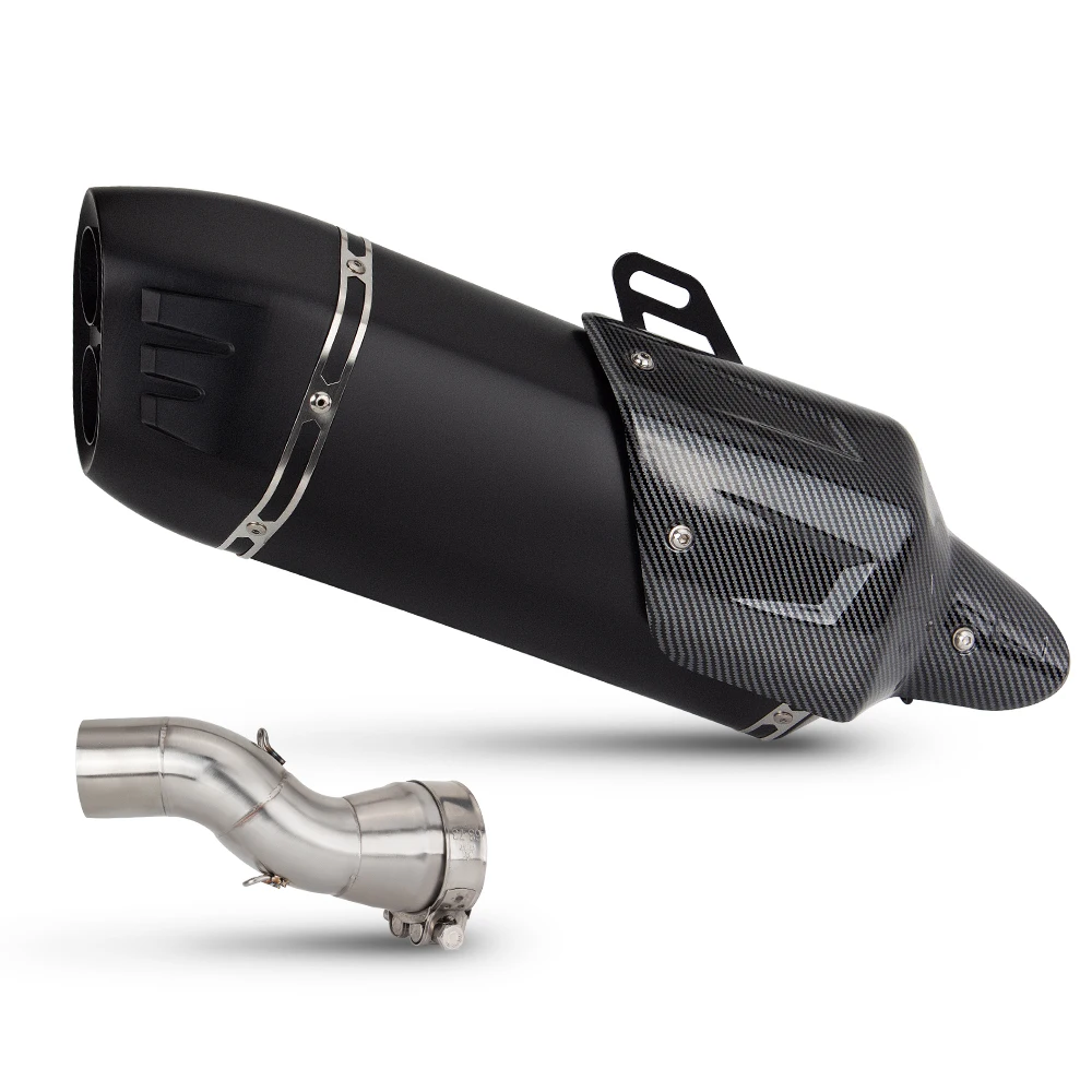 For B MW R1200GS Adventure R1200 GS ADV 2013-2019 Exhaust System Middle Link Pipe Connect Slip-on Double Hole Motorcycle Muffler