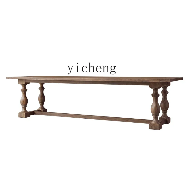 Solid Wood Dining Table Loft Vintage Conference Table Desk Style Work Desk Long TableA13