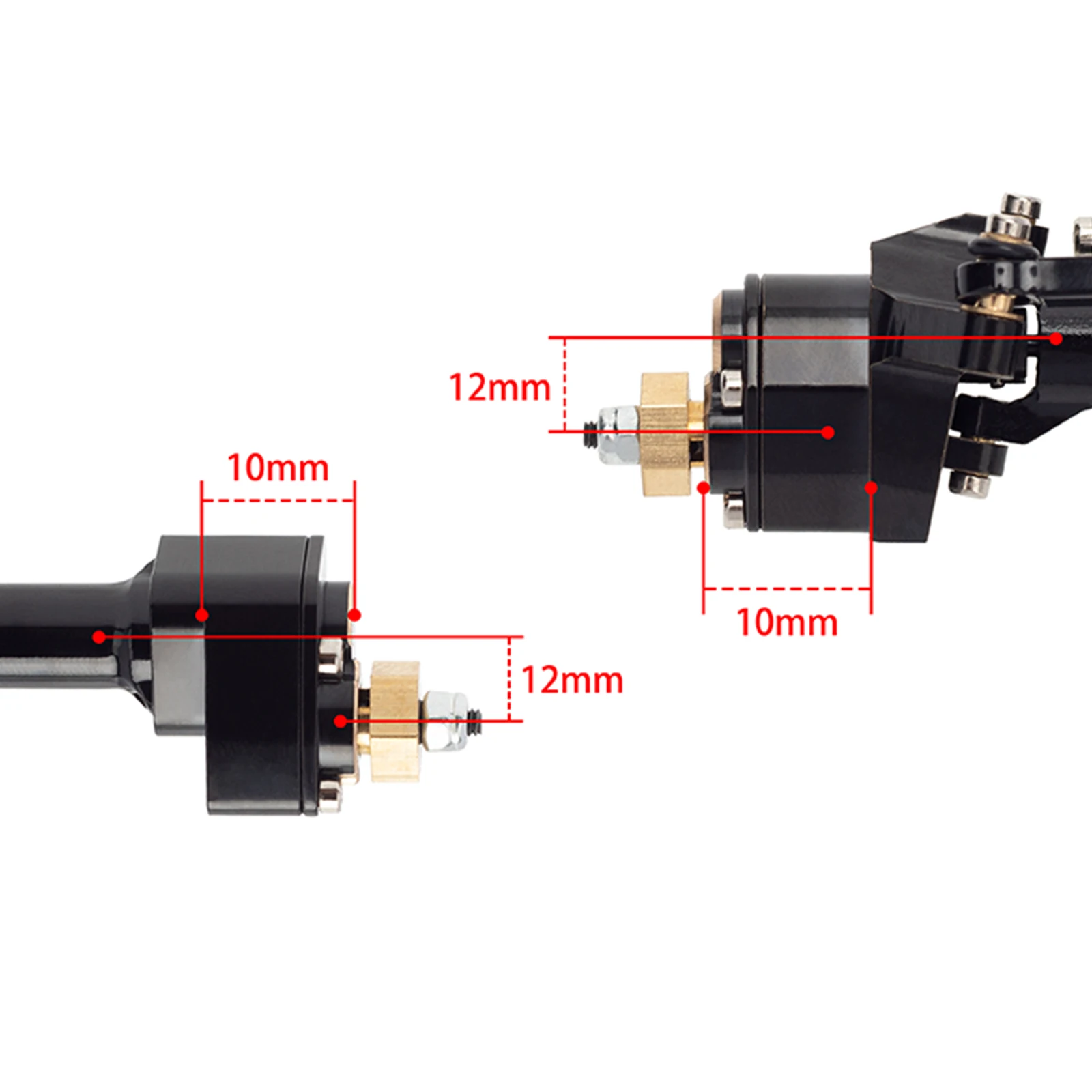 مجموعة محور البوابة النحاسية شديدة التحمل لأجزاء ترقية المحور الأمامي والخلفي لسيارة جيب رانجلر 1/24 محوري SCX24 C10 لـ AXI00002 AXI0005 Rc