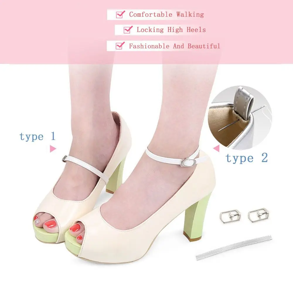 Women 1 Pair Shoelaces Adjustable Shoes Belt PU Leather Ankle Tie Strap Band for Locking High Heels Props Shoes Accessories