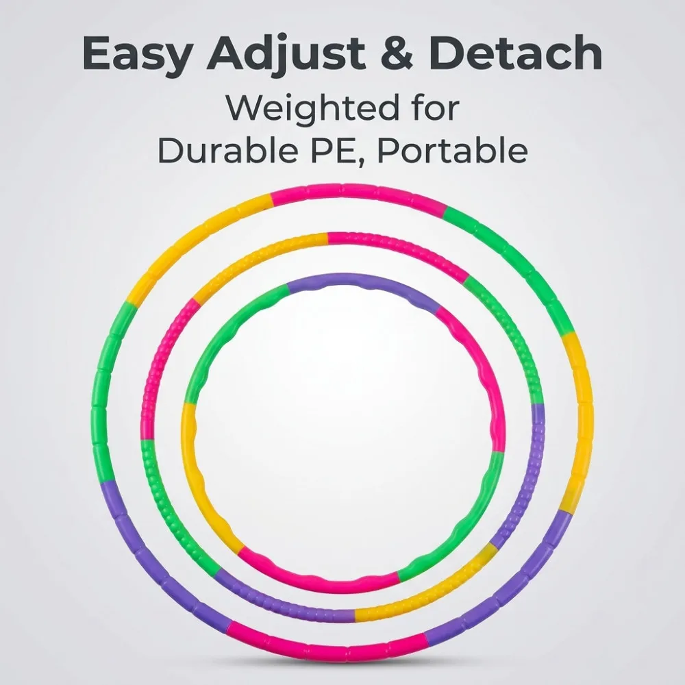 Hula Hoop Sport, abnehmbares, farbenfrohes Hula Hoop-Gerät für Kinder, tragbares Fitness-Sportgerät aus Kunststoff, bestes Geschenk für Kinder