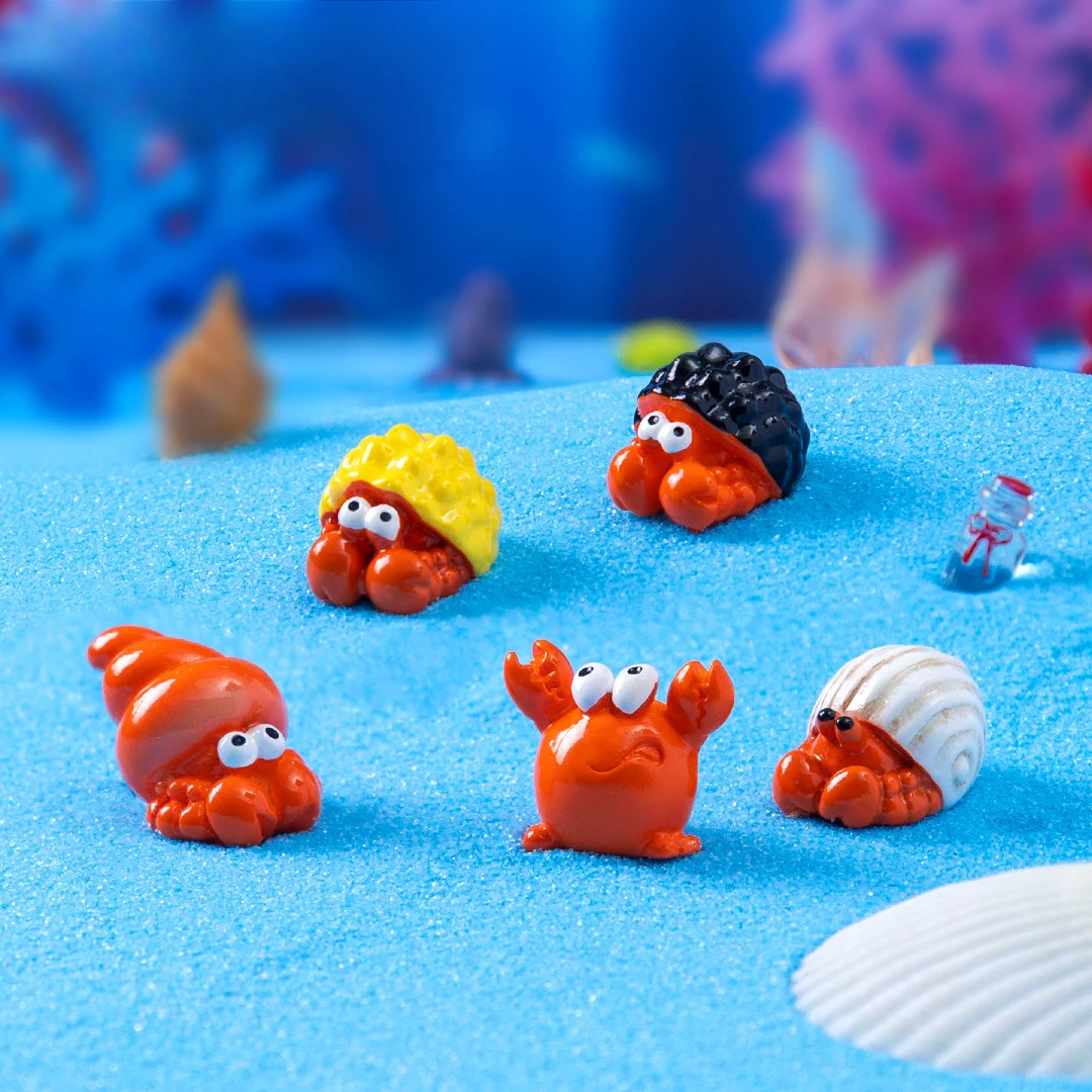 

100pcs Wholesale 3D Resin Ocean Animals Miniature Craft Home Decoration Desktop Ornament DIY for Fairy Garden Dollhouse