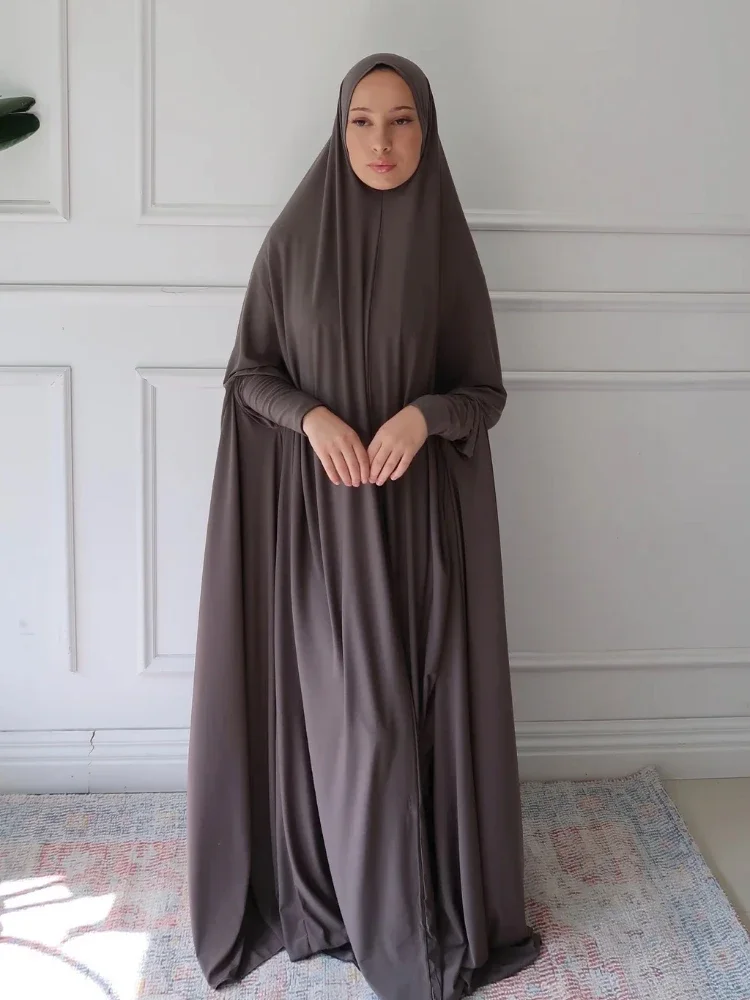 Vestido musulmán con capucha Eid para mujer, prenda de oración Abaya larga Khimar, cubierta completa, vestido de Ramadán, Abayas, ropa islámica,