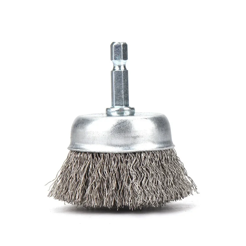 Imagem -02 - Escova da Roda do Fio de Aço para Ferramentas de Broca Ferramenta Giratória Remoção da Oxidação do Metal Lustrando Brocas 50 mm 65 mm 2