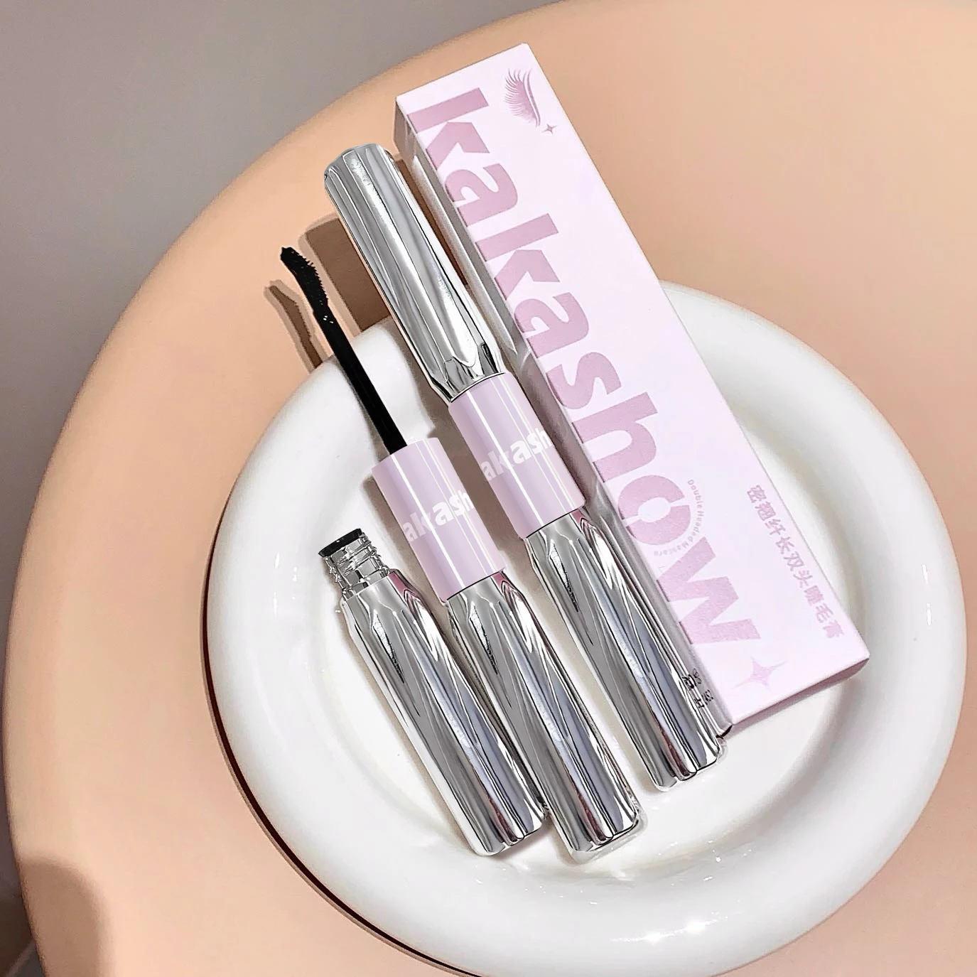 カカショー 厚みのあるスレンダーな両端マスカラ 防水 長持ち 汚れにくい 自然なカール アイメイク まつげクリーム