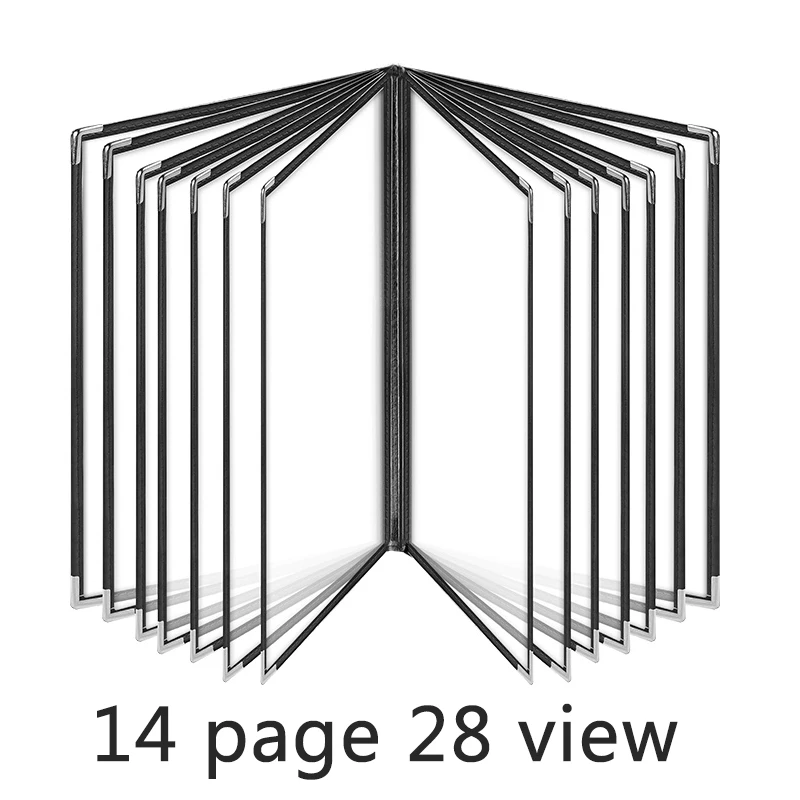 

14 Page 28 View Menu Covers 8.5 x 11 Inch Transparent Restaurant Menu Folder with Metal Corners Fits A4 Size Paper