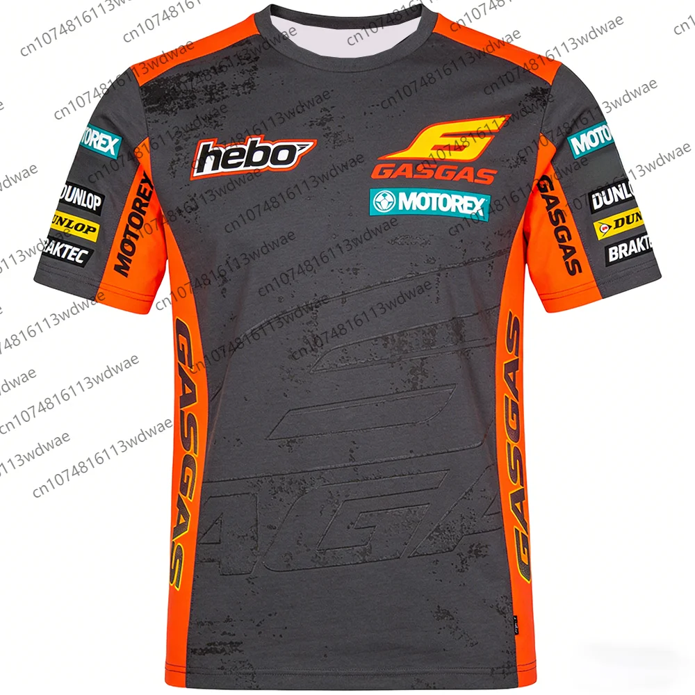 

GASGAS hebo MOTOREX Moto T-Shirt Men Short Sleeve Racing Style Quick-Dry Jersey For Off-Road Riders & Street Bikers Summer Gear
