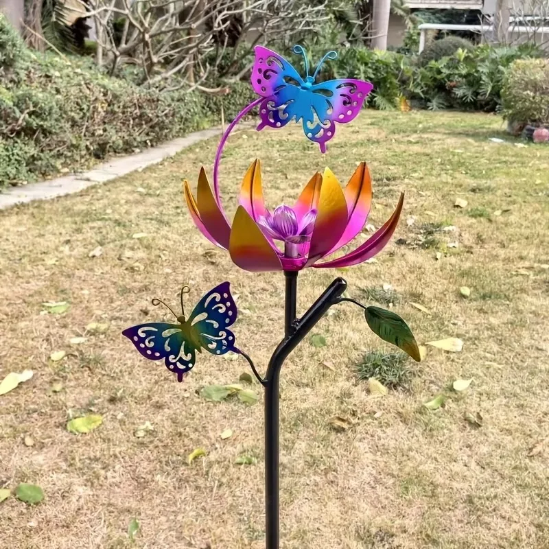 

Single-sided wrought iron windmill outdoor garden villa balcony park courtyard landscape durable metal windmill 1pc