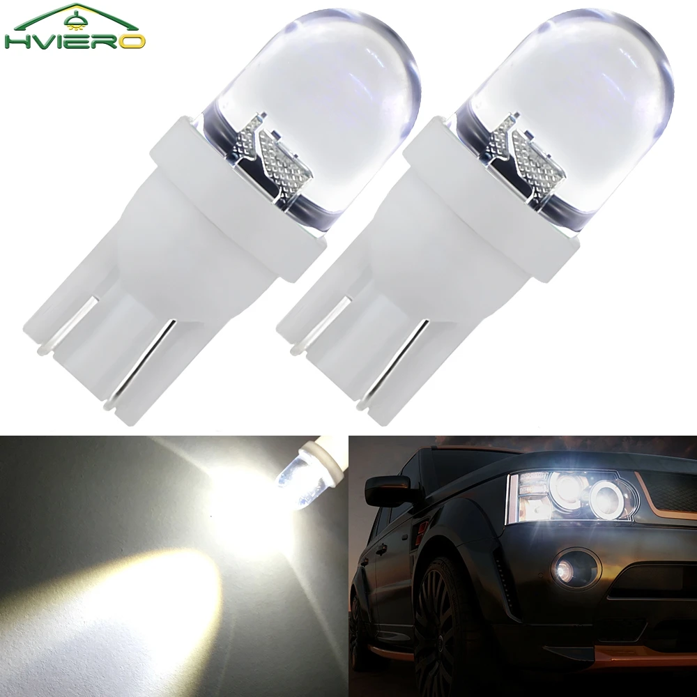 2Pcs T10 LED Bulbs DC 12V White Blue RGB 1Smd Auto Wedge Light Side Dashboard Number Plate Lamping Dome Signal Lamp Trunk Lights