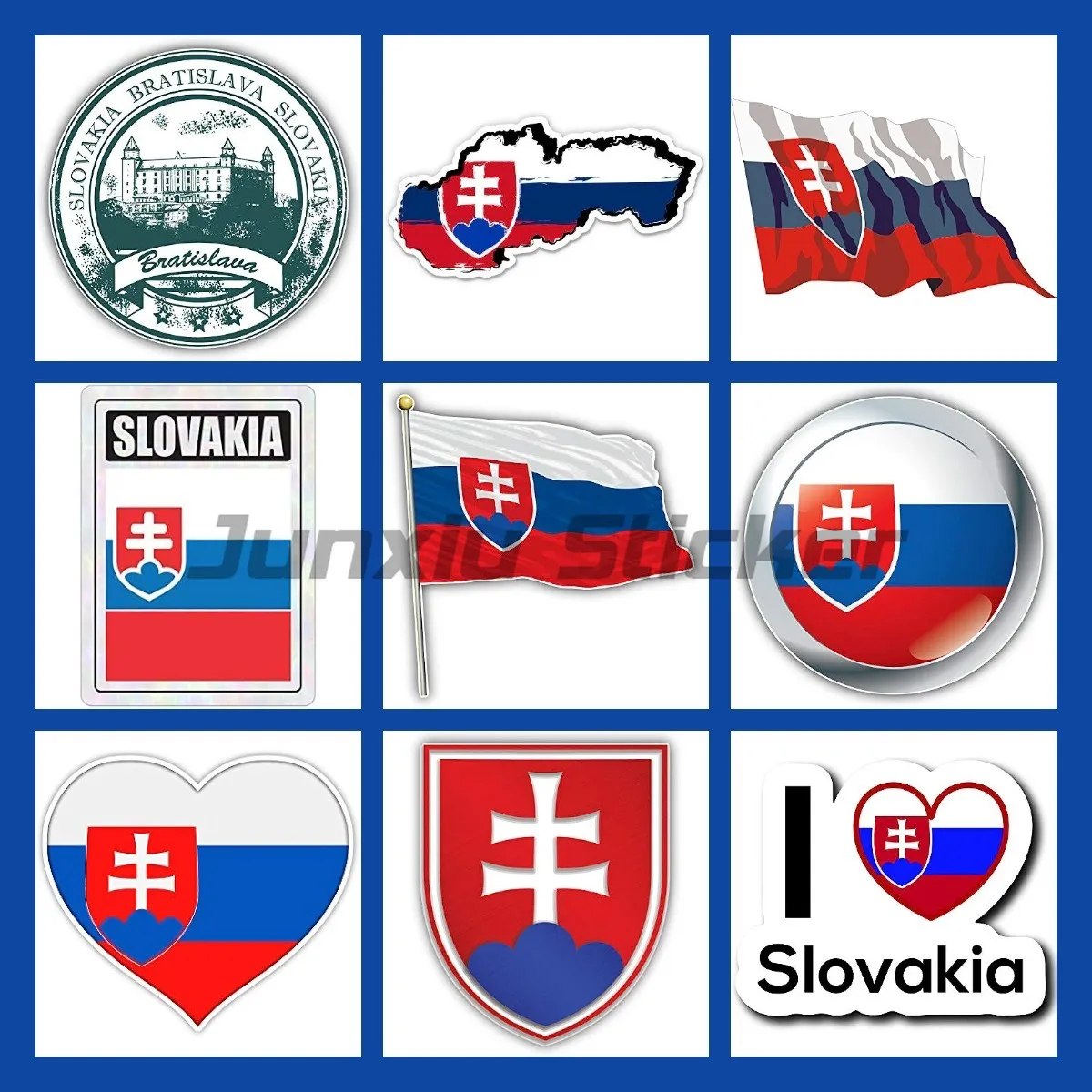 

Slovakia Map Flag Decal Wall Rooms Truck Motorcycle Window Decals Car Sticker Creative Waterproof Car Accessories Customizable