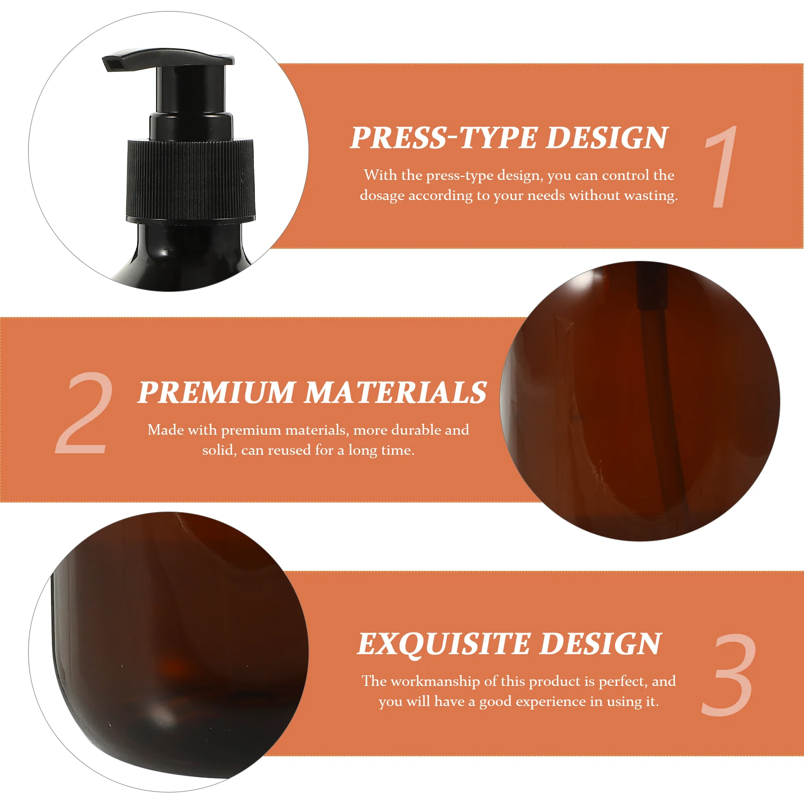 

3pcs Hand Soap Dispenser Refillable Shower Gel Lotion Pump Shampoo Bottle Bathroom Storage Portable Reusable