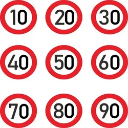 10cm Car Sticke Decalr,speed Limit 10 20 30 40 50 60 70 80 90 Km/h for Various Car Decoration Speed limit signs