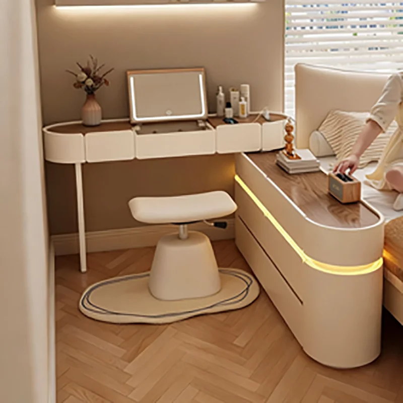 Scrivania da toeletta elegante nordica con design di stoccaggio Meticolosa scrivania da toeletta squisita Mobili classici alla moda Coiffeuse De Chambre