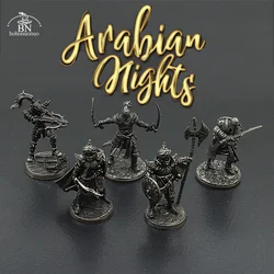 White Copper Metal Warrior Arab Knight Soldier Model Miniature Figurines Board Game Pieces Car Decoration Boy Gift