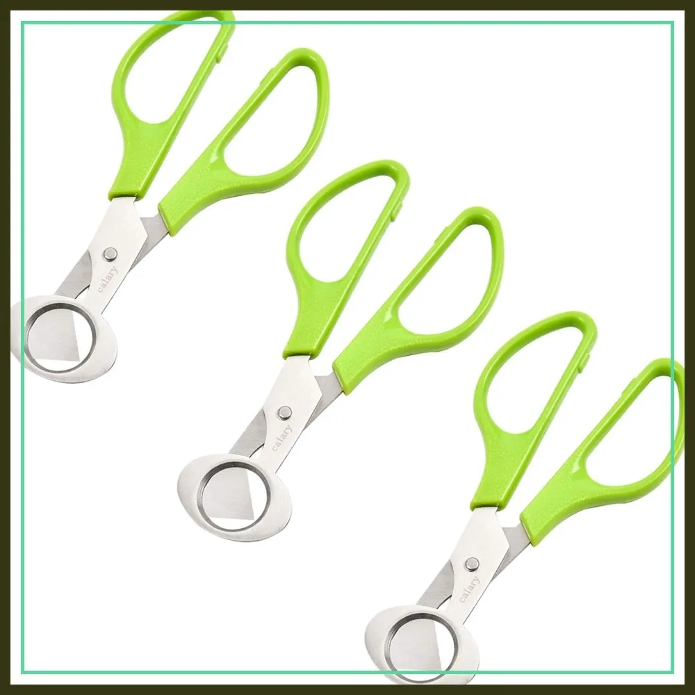 

3Pcs Quail Egg Cutter Scissors Kitchen Egg Shears Tool (Green)