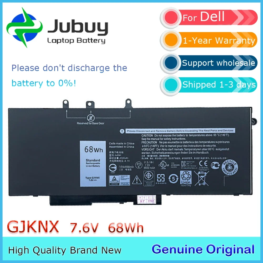 

GJKNX 7,6 В 68 Втч оригинальный аккумулятор для ноутбука Dell Latitude 5480 5580 5280 5490 5491 5580 5590 и т. д.