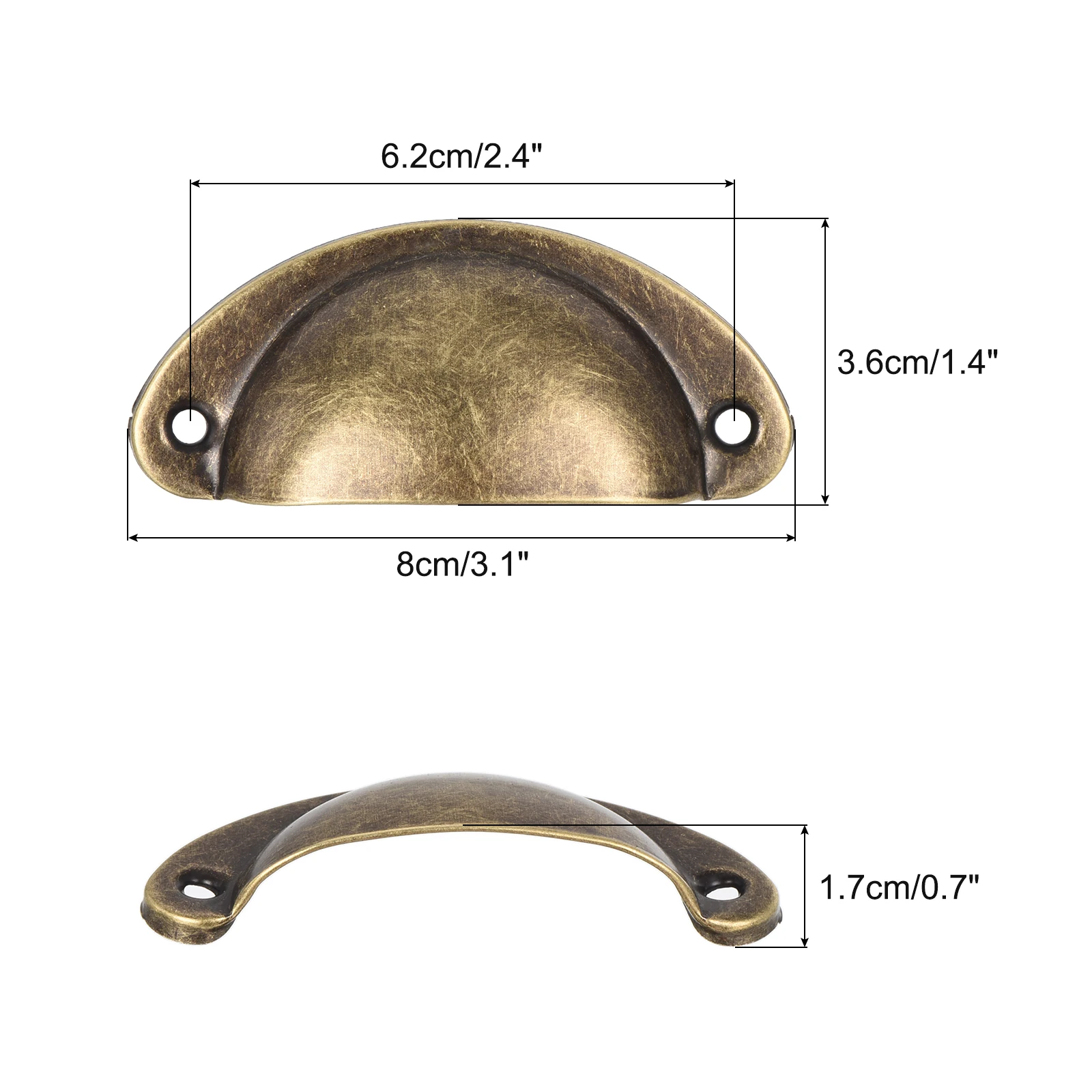 10/14pcs Vintage Drawer Handle Metal Cup Drawer Pulls Knobs with Screws for Kitchen Cupboards Furniture Wardrobe