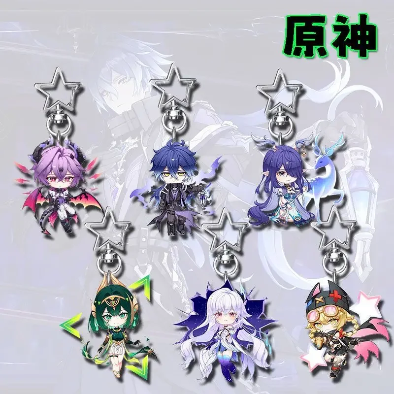 

Anime Genshin Impact Yakoda Nefer Lauma Durin Skirk Flins Phone Chain Acrylic Cellphone Chain For Phone Lanyard Keychain