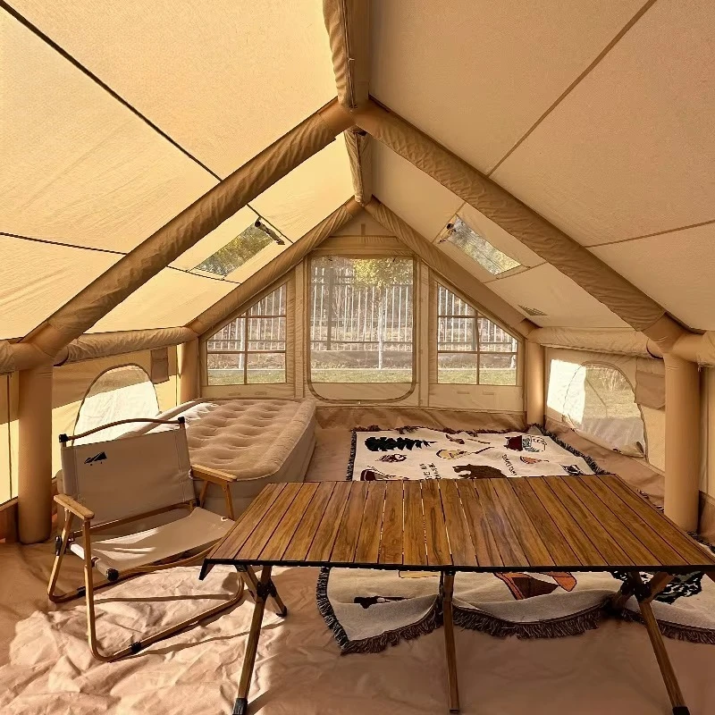 

3-4 Person Luxury Inflatable Air Tent Oxford Fabric Outdoor Family Camping Structure with One Bedroom for Glamping