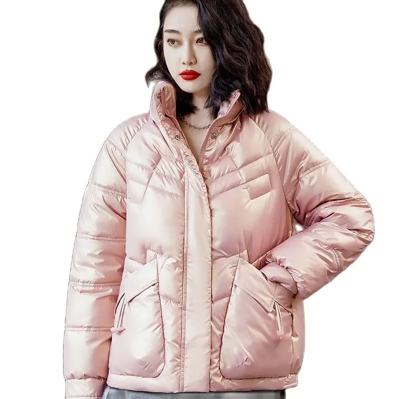 

2022 New Down Cotton Jacket Women Short Fashion Casual Puffer Coats Winter Coat Loose Thick Padded Jackets Female Outerwear Tops