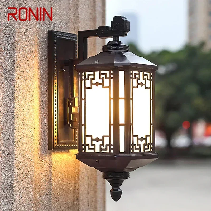 Ronin โคมไฟผนังไฟฟ้ากลางแจ้ง LED ร่วมสมัย, เรียบง่ายกันน้ำระเบียงห้องโถงลานบ้านวิลล่าประตูโรงแรม