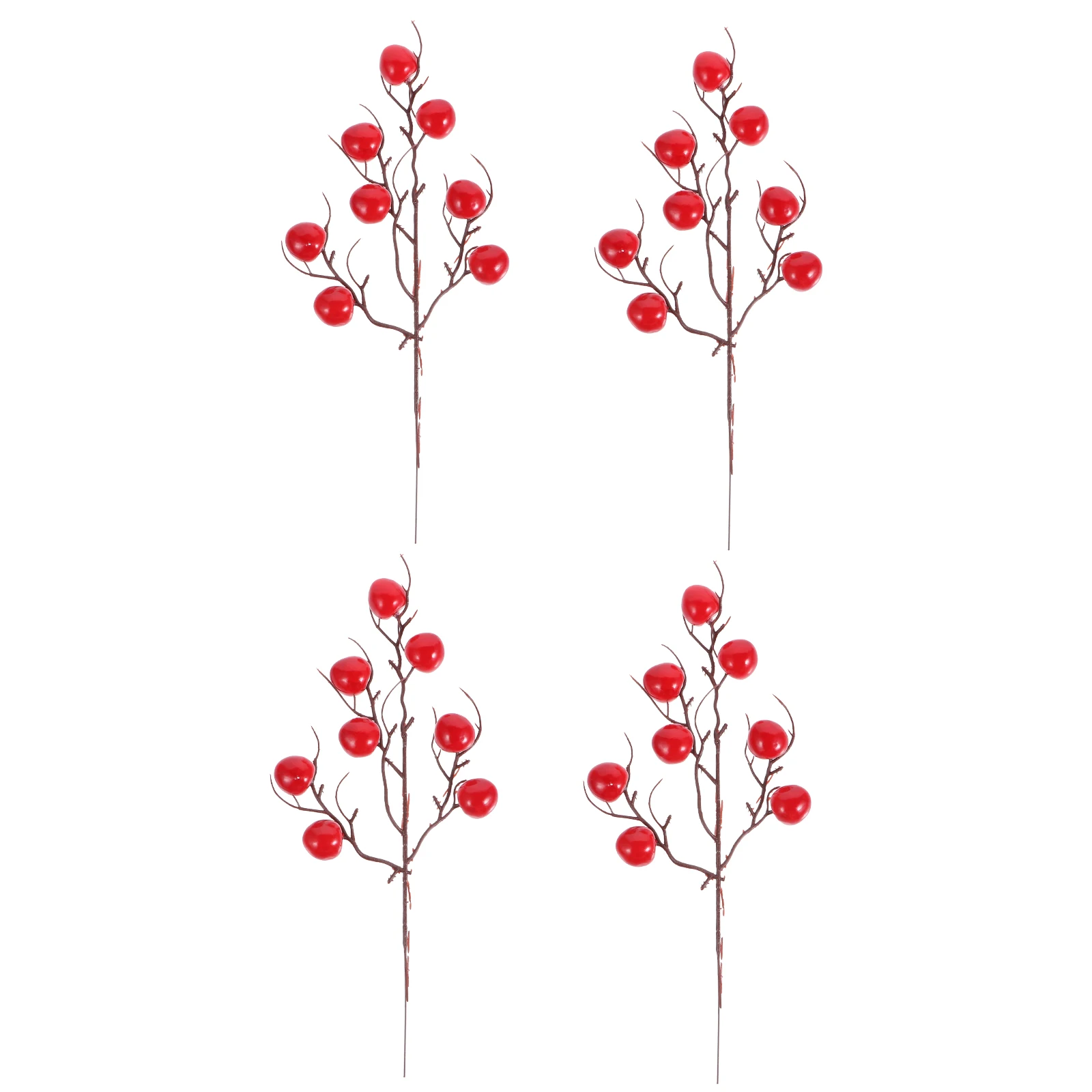 

4pcs Artificial Cherry Branches Red Fake Berries Home Decor Branches Cuttings Christmas Wedding Photography DIY Design