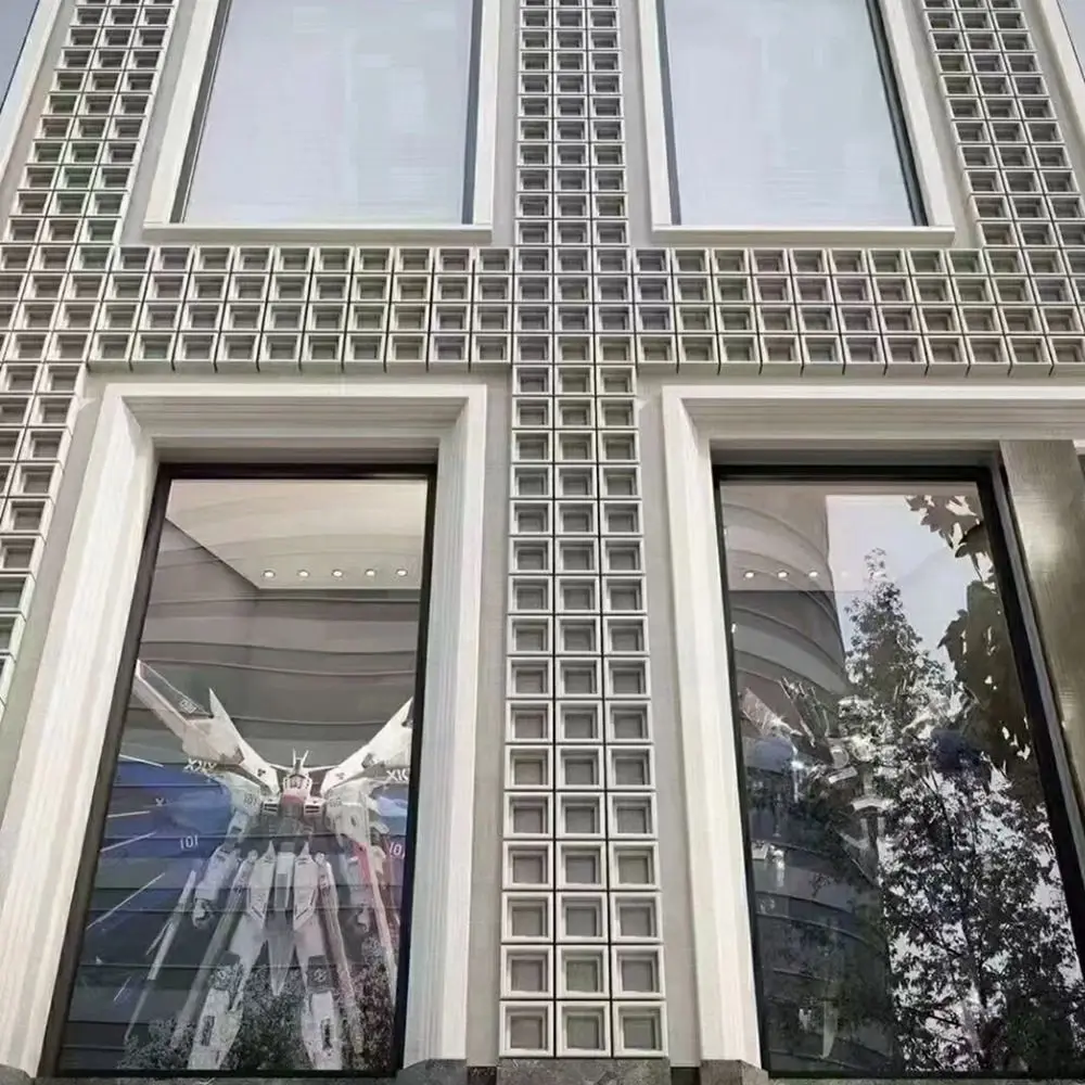 Plastic Hollow Brick Mold 20*20*6cm Square Wall Brick Mould 3D Carving Anti-Slip Cement Antique Brick Mold Cement Antique Window