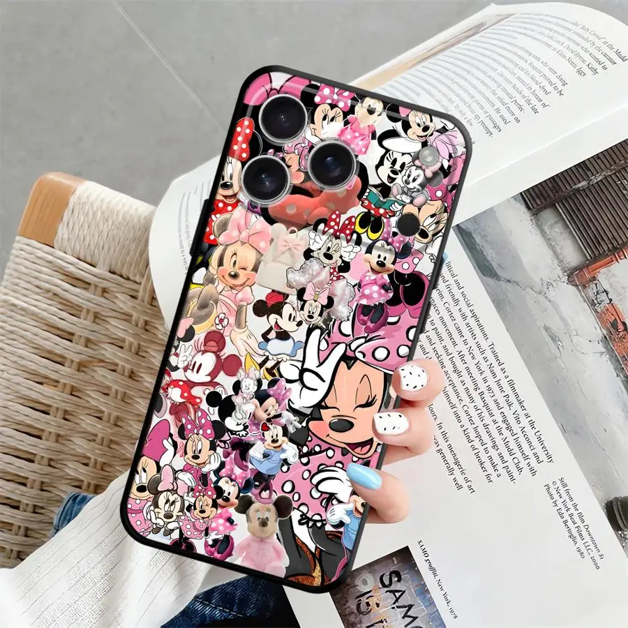Disney Super Cute Cartoon Minnie Soft Back Phone Cover Case for iPhone X XS XR 17 16 Pro Max 14 15 Plus 13 Mini 17Air 7 8 SE 12