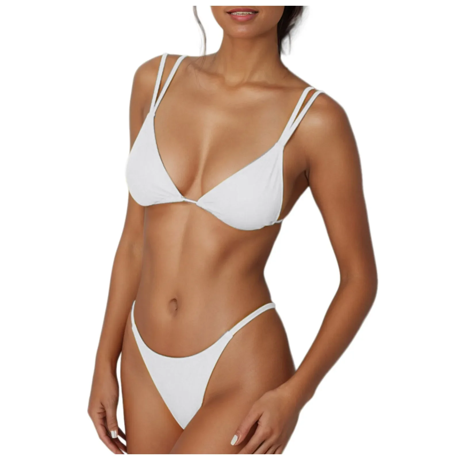 Женский летний комплект бикини, бразильские женские сексуальные стринги, бикини из двух предметов, двойной купальник для женщин, контроль живота, комплект из 2 предметов