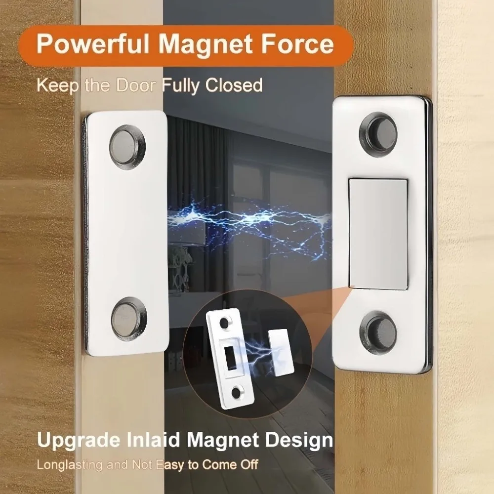 Punch Free Stainless Door Closer Strong Ultra Thin Drawer Magnet Lock Stopper Adhesive Furniture Fittings Magnetic Cabinet Catch
