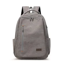 Men\'s Commute Canvas Backpack Simple Casual Unisex Travel Backpack Schoolbag Large Capacity Ins Wind Laptop Computer Backpack