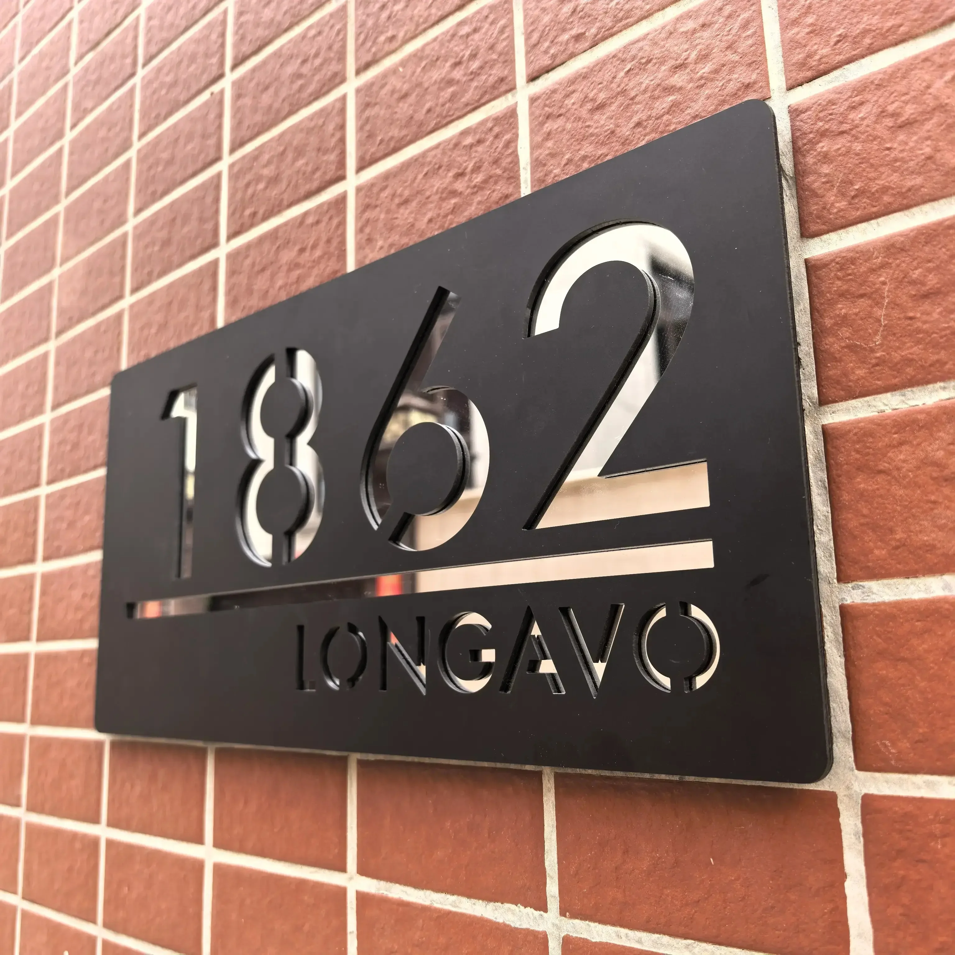 Customized Laser Cut House Number Plate Modern Residential Street Address Sign Large Acrylic House Numbers Outdoor Home Decor