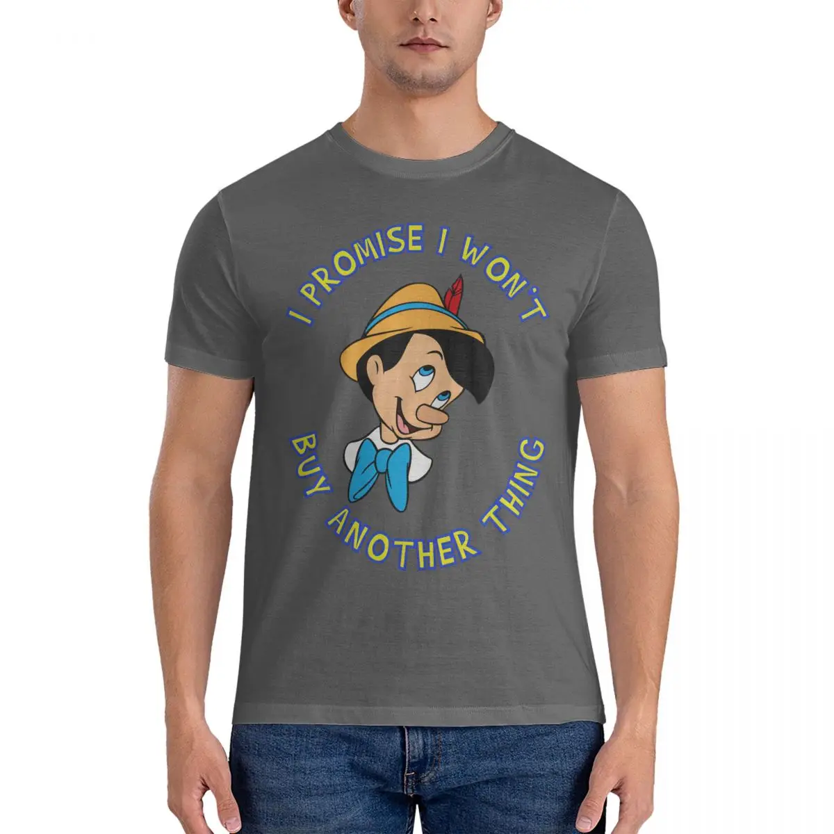 Мужская футболка с коротким рукавом, с круглым вырезом