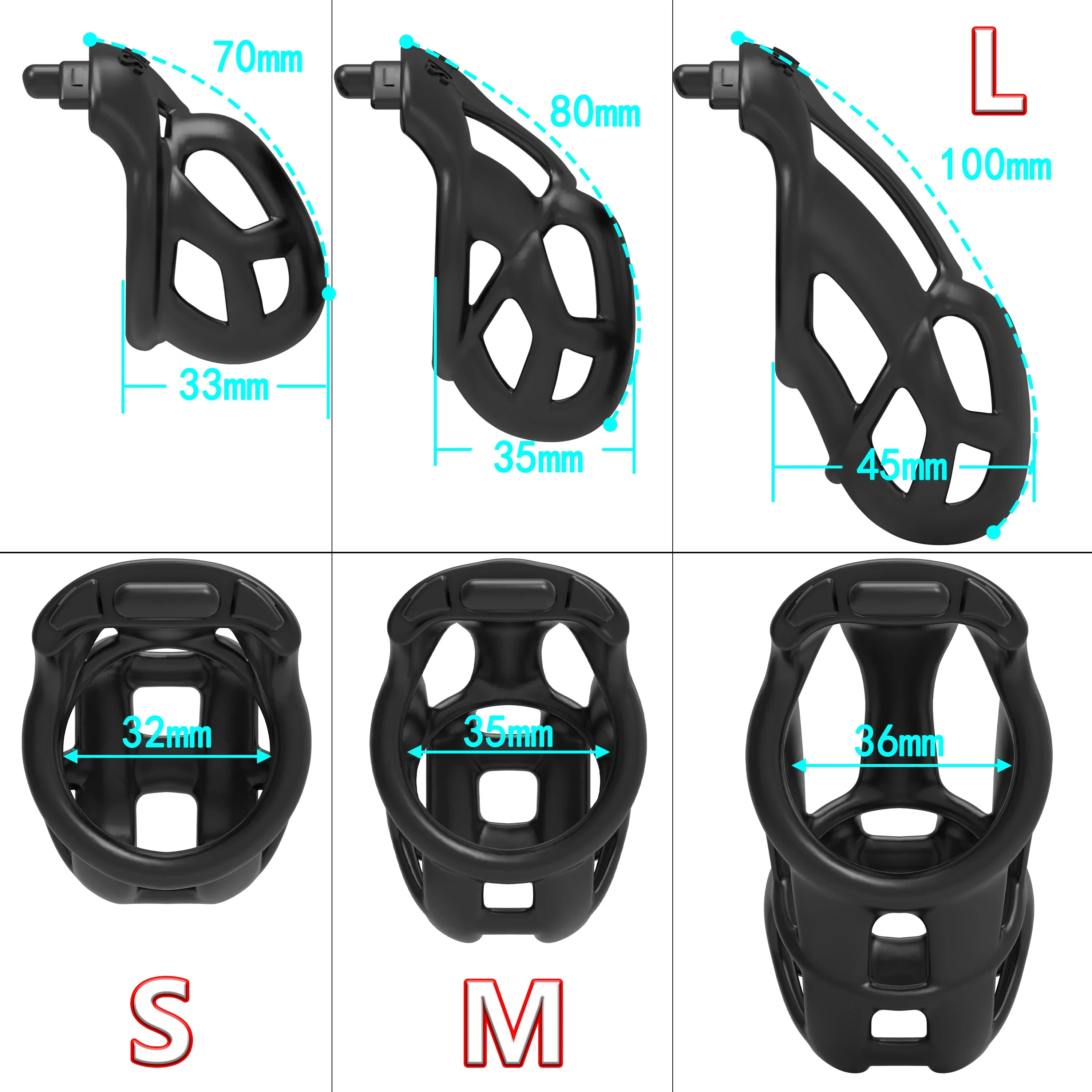 New 2.0 Arc Ring Chastity Cage Mirror Crafted 4 Size Rings Bondage Cock Cage Discreet Penis Locks Adult Sex Toys For Men Gay 18+ view 3