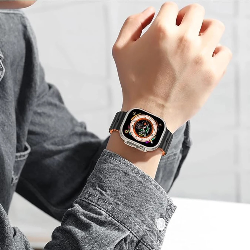 애플워치 울트라 2 밴드 49mm 46mm 45mm 44mm 42 40 41mm 오션 스트랩 iWatch 시리즈 10 9 7 8 5 6 SE 4 3용 스포츠 스트랩