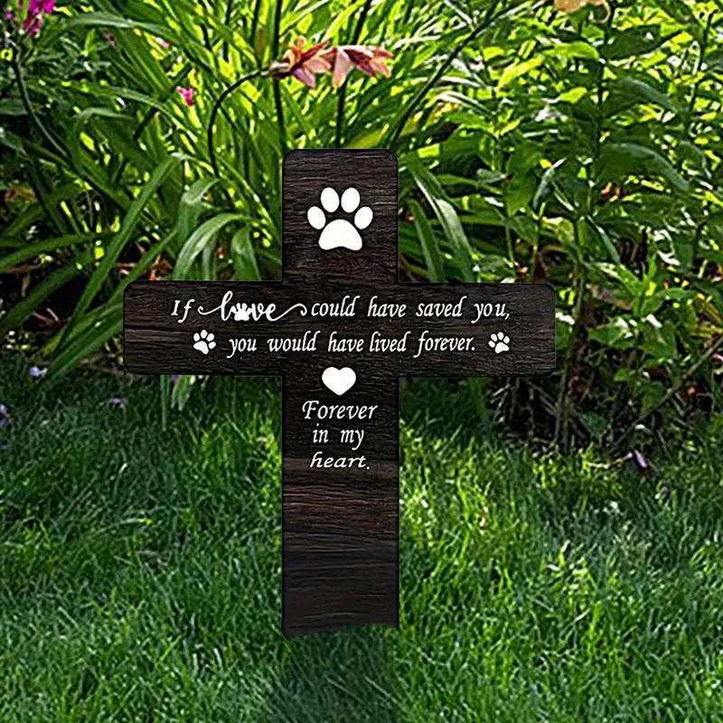 1Pc Dog Claw Shaped Pet Memorial Graves Markers Dog Cemetery Garden Stake Memorial Yard Decorations Pet Loss Outdoor Plaques