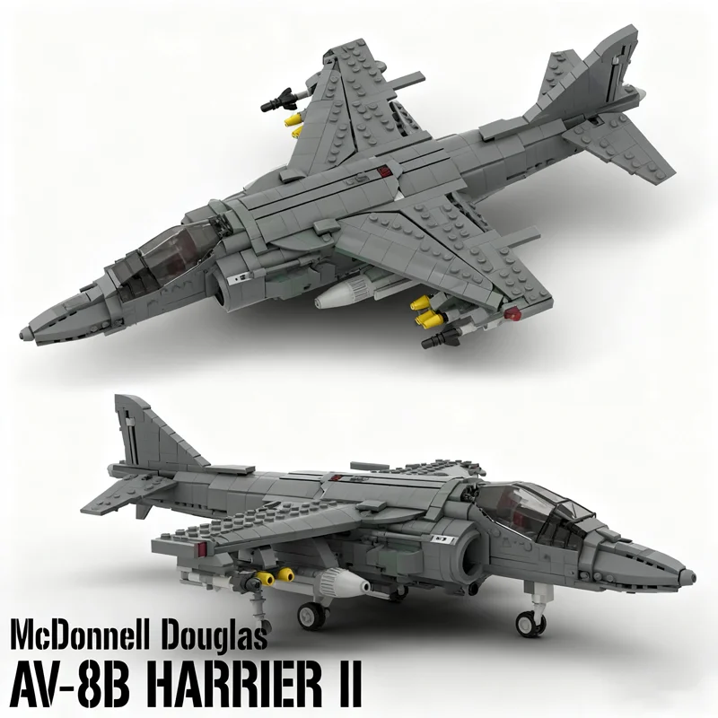 1166pcs MOC McDonnell Douglas AV HARRIER II 1 Schaalmodel Bouwstenen Architectuur Speelgoed Onderwijs Kerstcadeaus Idee Kinderen
