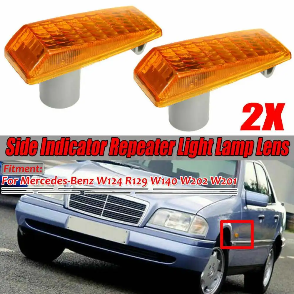 

For Mercedes W124 R129 W140 W202 W201 5014196 Car Turn Signal Lamp Side Marker Indicator Light Covers No Bulbs