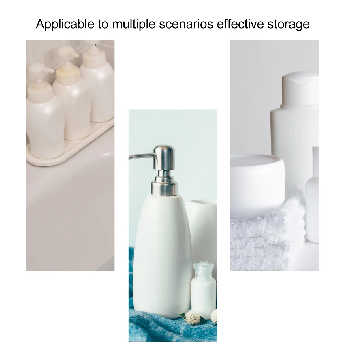 

6 Pcs Wall Mount Shampoo Holder Bathroom Storage Rack Waterproof Containers 32mm 28mm Hole Size Trace Free Stickers Shower Gel