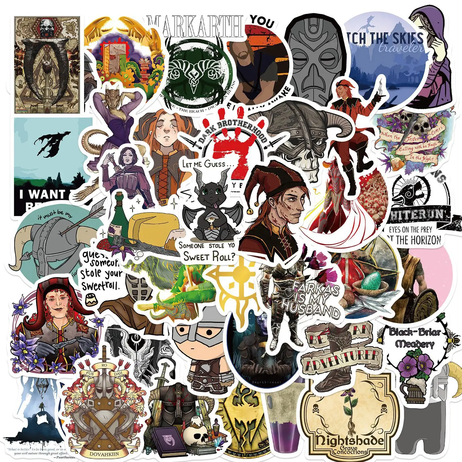 

10/30/50PCS The Elder Scrolls Stickers Role Playing Game Sticker Scrapbook Fridge Luggage Laptop Phone Guitar Skateboard Decals