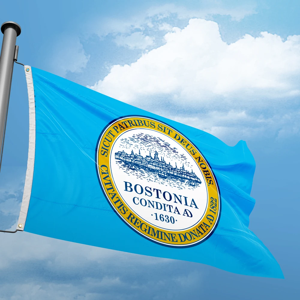 Bandiera Boston del regno unito 3 * 5FT 90*150CM bandiere della città degli stati uniti America banner personalizzati per la decorazione della casa resistenza ai raggi UV in poliestere