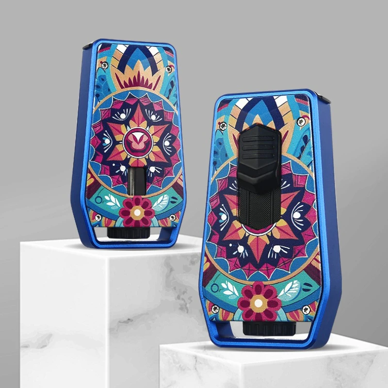 HONEST New Style Windproof Straight-through Windproof Inflatable Lighter Metal Double Torch High Power Cigar Lighter Men's Gift