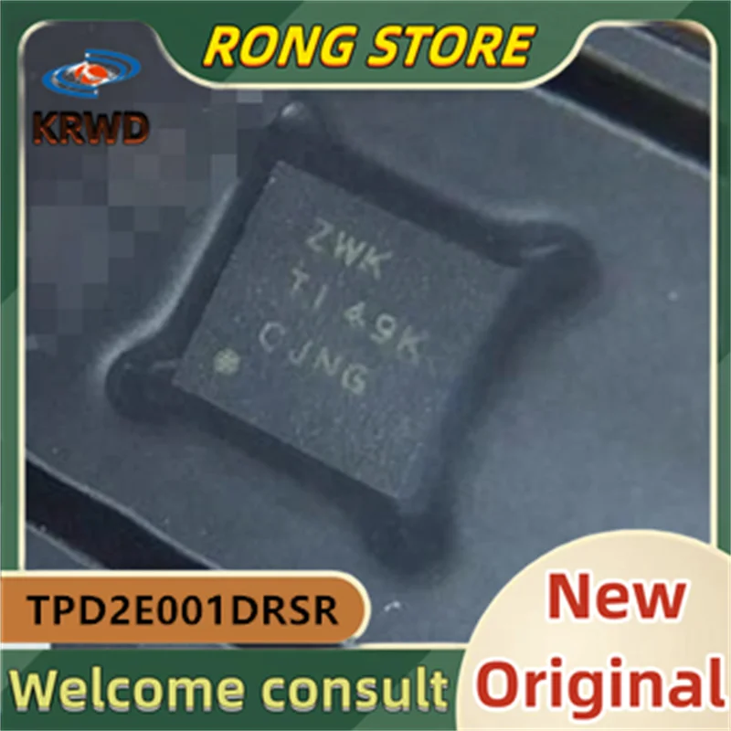 25PCS ZWK baru asli TPD2E001DRSR TPD2E001 QFN6