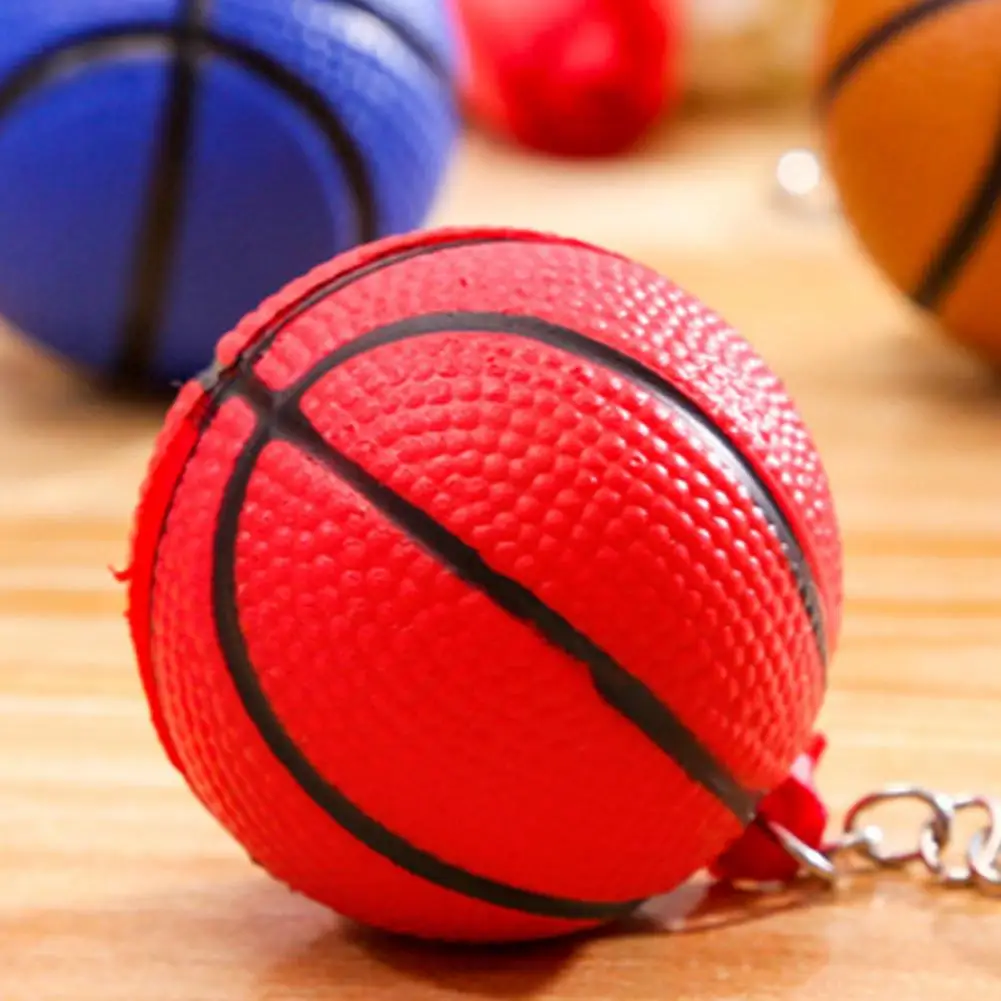 Funny Creative Cute Keychain Women Men Basketball Shape Sport Stress Ball Link Keychain Key Ring Bag Ornament